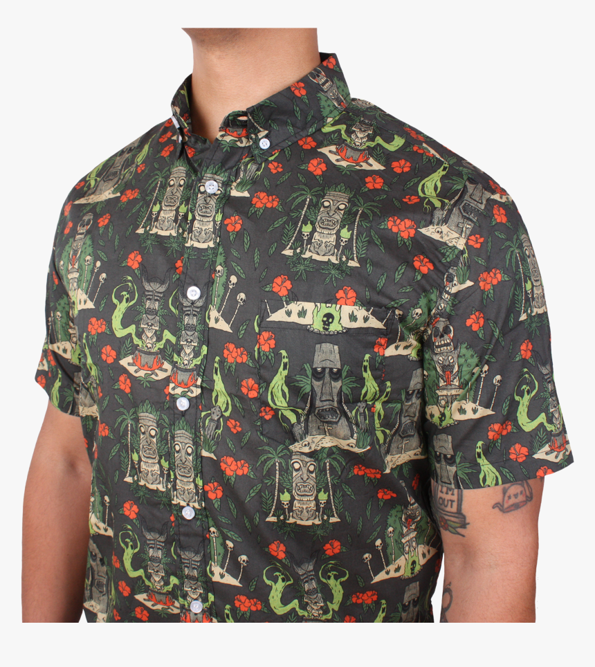 Spooky Tiki Button-up Shirt"
 Class= - Pattern, HD Png Download, Free Download