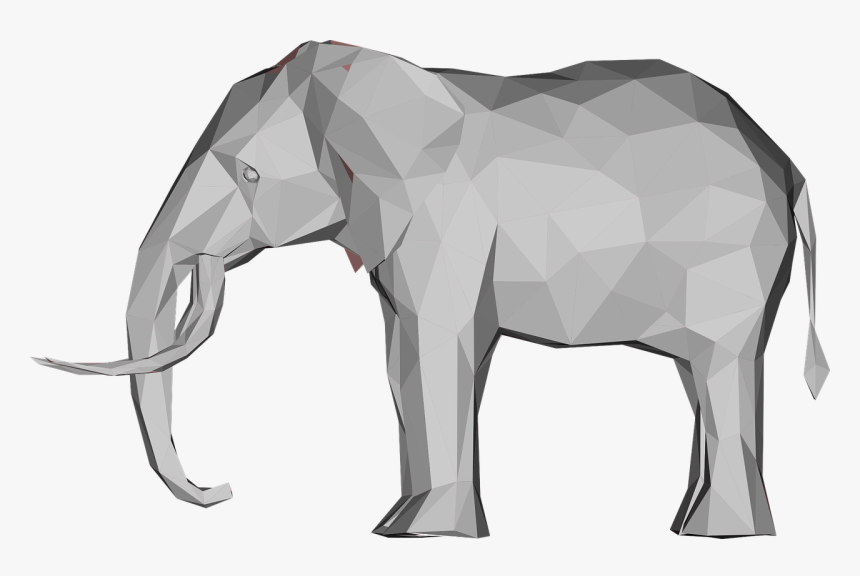 Low Poly 3d Elephant, HD Png Download, Free Download