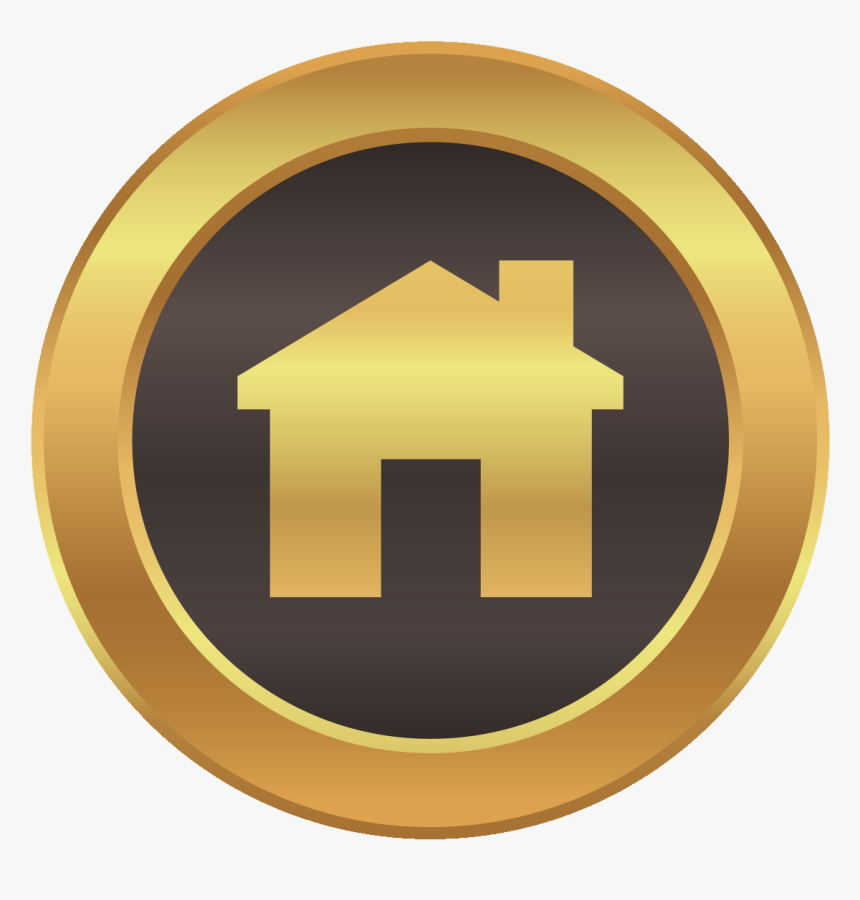 Gold Home Icon Png, Transparent Png, Free Download