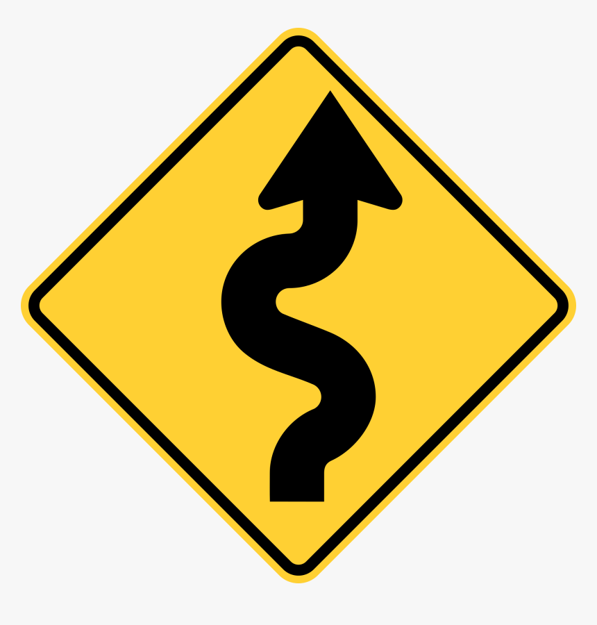 Pixels, Winding Road, Jason Fry Picture - Winding Road Sign, HD Png Download, Free Download