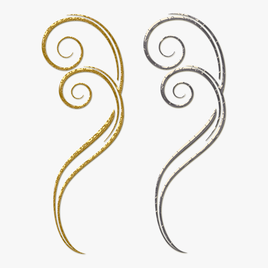 Gold And Silver Decorative Ornaments Png Clipart - Gold And Silver Swirls, Transparent Png, Free Download