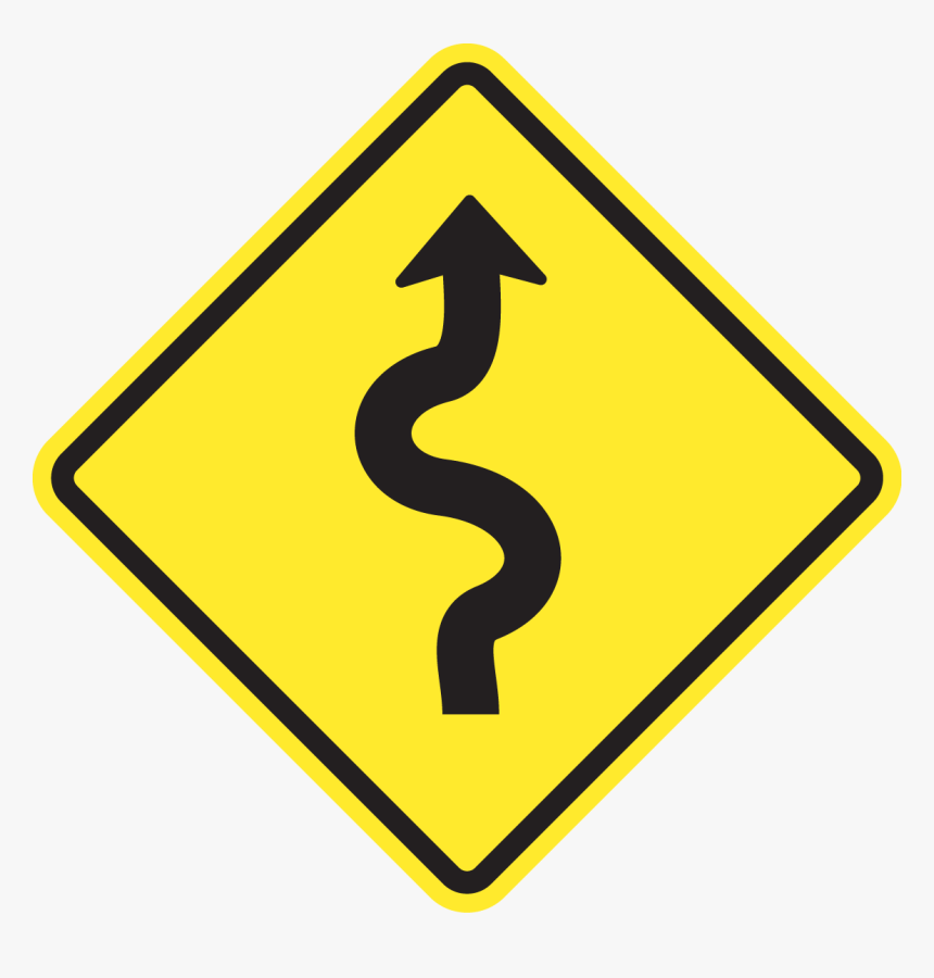 Winding Road Sign Png Clipart , Png Download - Winding Right Road Signs, Transparent Png, Free Download