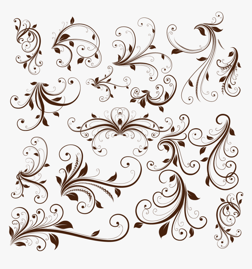 Transparent Decorative Swirls Png - Swirl Floral Decorative Element Vector Graphic, Png Download, Free Download