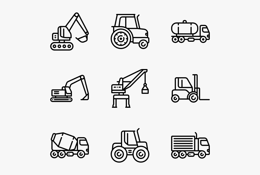 Construction Machinery - Construction Machinery Icons, HD Png Download, Free Download