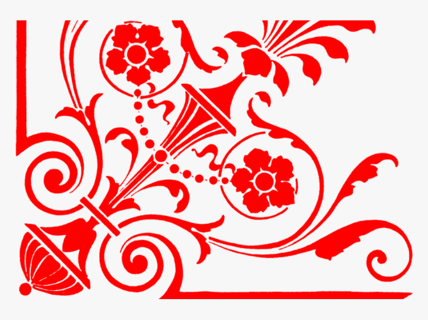 Vector Floral Rojo Png , Png Download - Vector Red Pattern Png, Transparent Png, Free Download