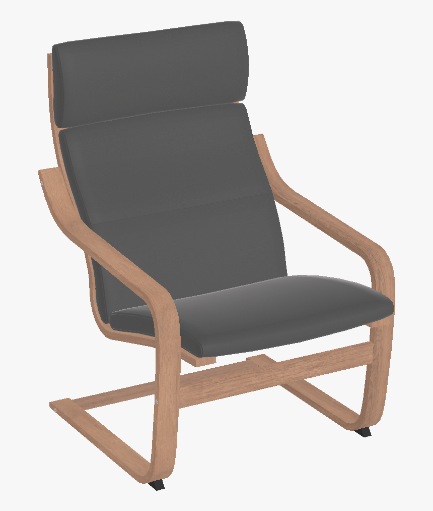 Sillon Poang Ikea Negro Clipart , Png Download - Office Chair, Transparent Png, Free Download