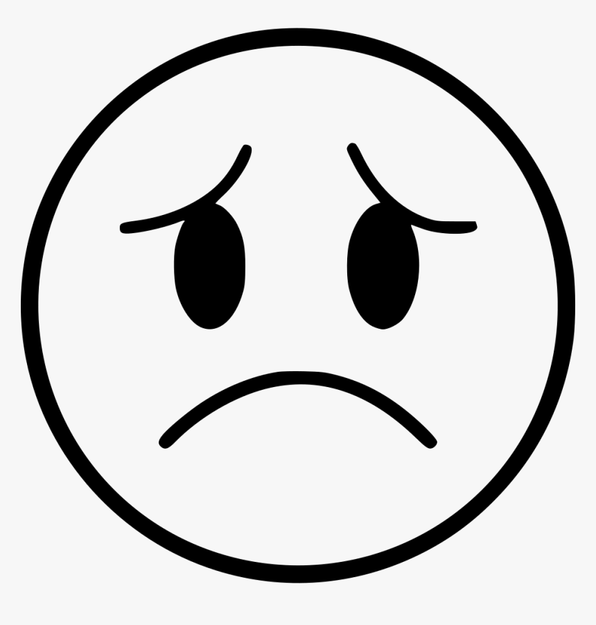 Black N White Face Png - Icon Em Png Sad, Transparent Png, Free Download