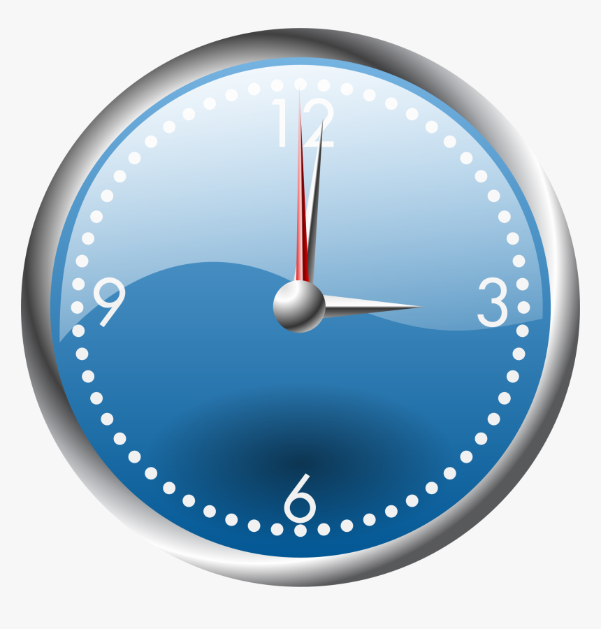 A Blue And Chrome Clock Clip Arts - Vector Blue Clock Png, Transparent Png, Free Download