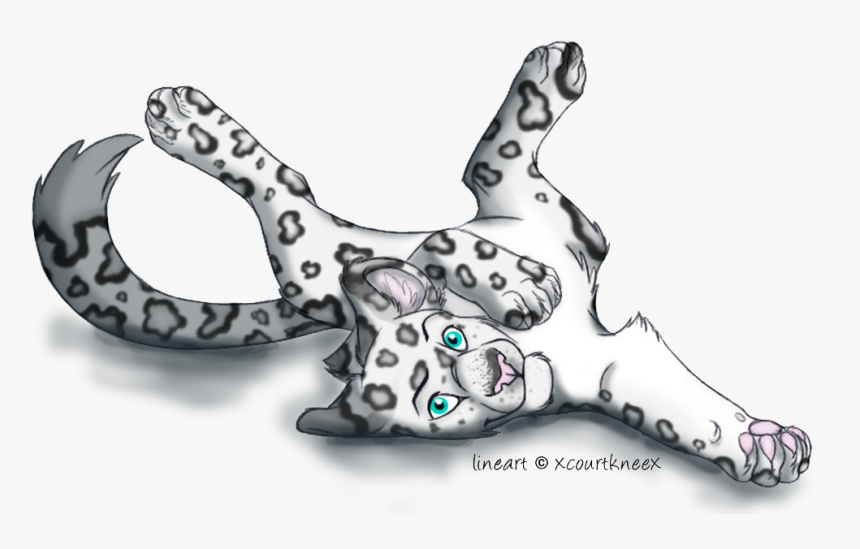 Closed Snow Leopard Adoptable By Snowwhitesangel - Cat Line Art, HD Png Download, Free Download