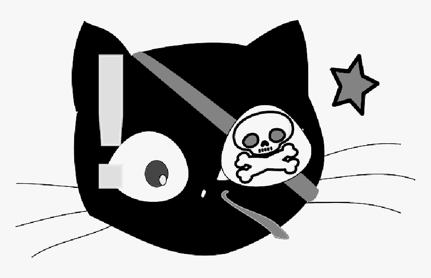 Cat, Head, Eyes, Black, Star, Drawing, Skull, Cartoon, HD Png Download, Free Download