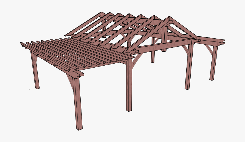 Combo Pavilion Pergola Lean To - Outdoor Bench, HD Png Download, Free Download