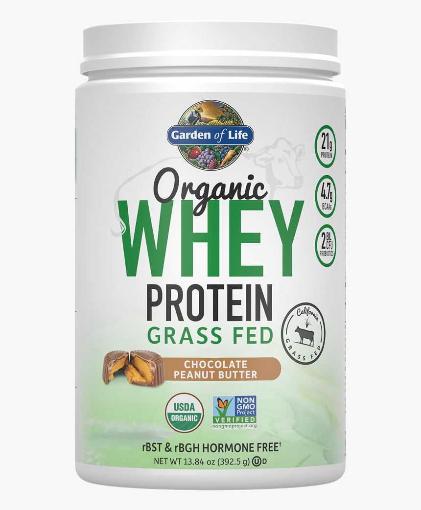 Organic Whey Protein Peanut Butter Chocolate - Garden Of Life Organic Whey Protein Grass Fed, HD Png Download, Free Download