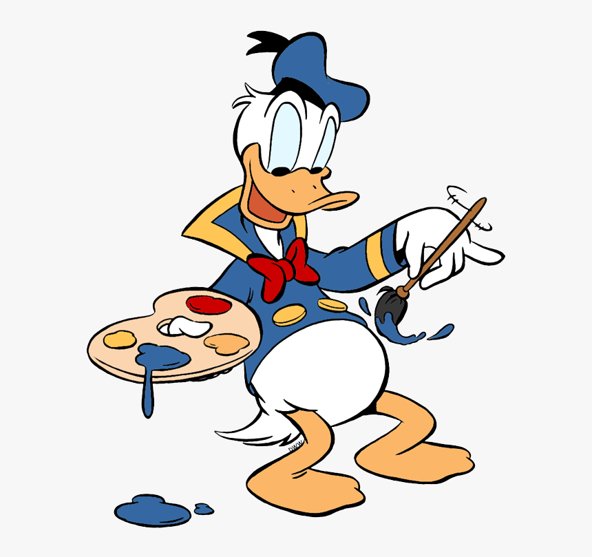 Donald Duck Clip Art - Donald Duck Doing Painting, HD Png Download, Free Download