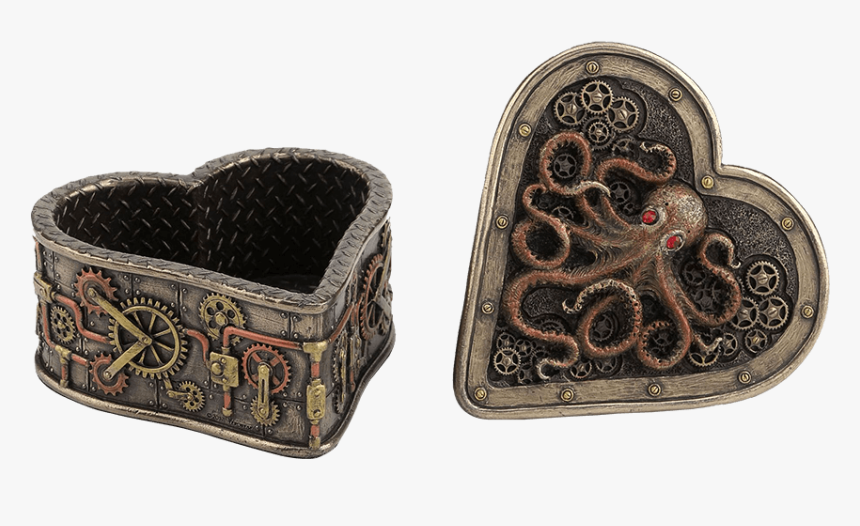 Steampunk Octopus Heart Trinket Box - Storage Basket, HD Png Download, Free Download