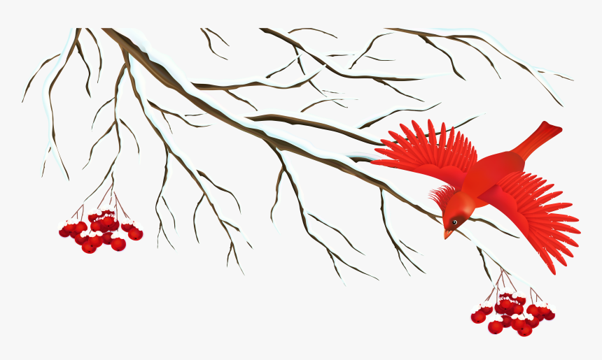 Clipart Tree Bird - Winter Transparent Clipart, HD Png Download, Free Download