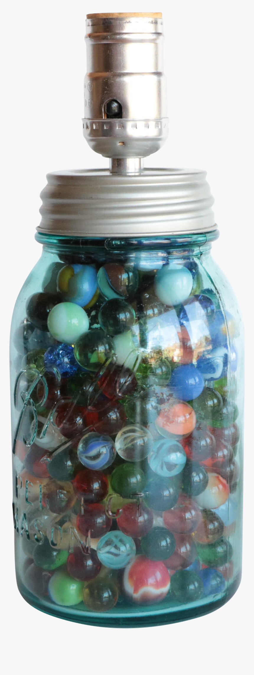 Ball Mason Jar Table Lamp With Marbles Bead Hd Png Download