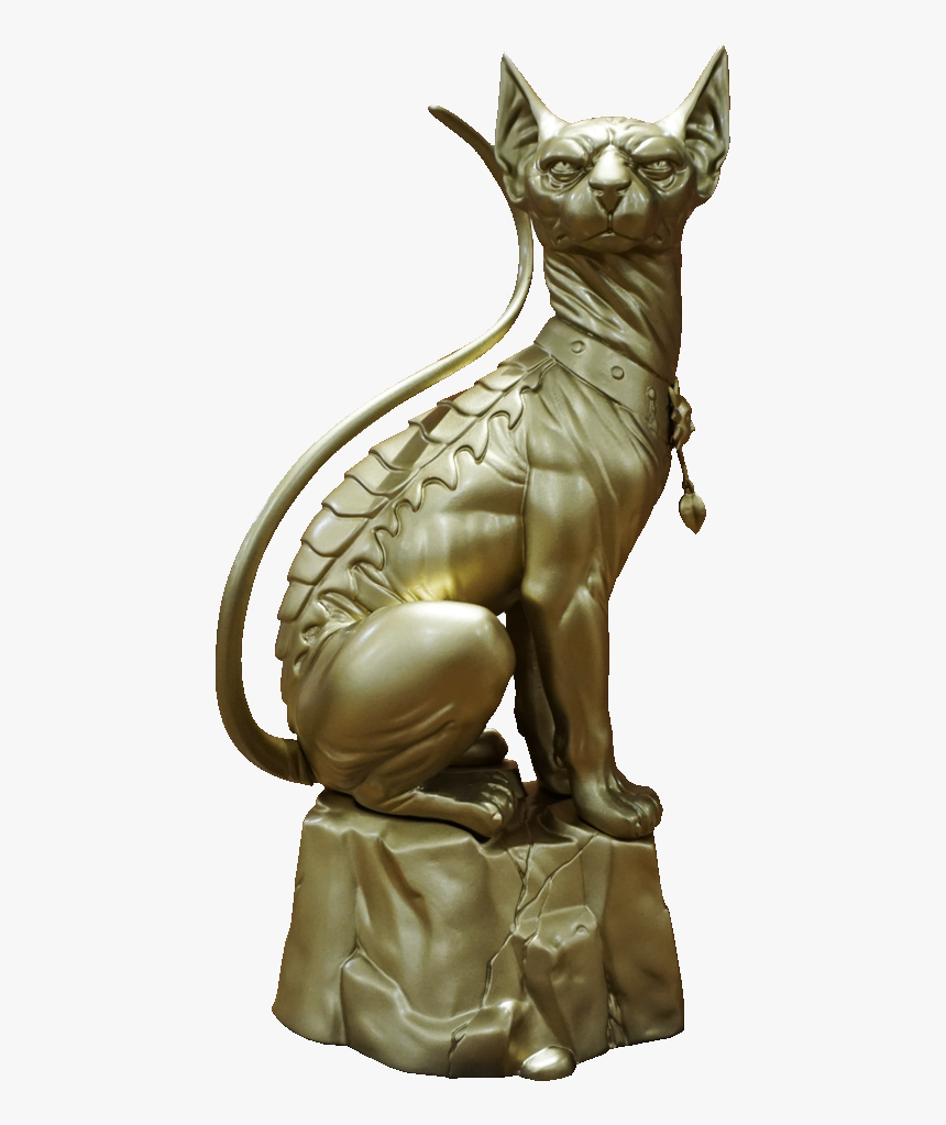 Saga Lying Cat Statue - Golden Cat Statue Transparent, HD Png Download, Free Download