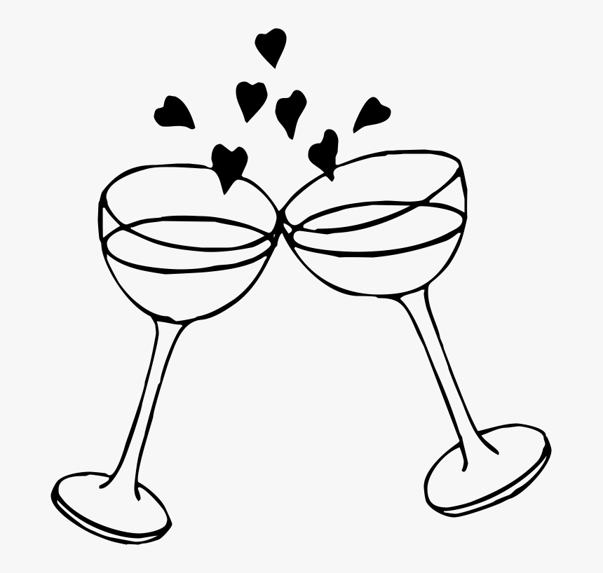 Clipart Wedding Champagne Glass - Clip Art Champagne Glasses, HD Png Download, Free Download