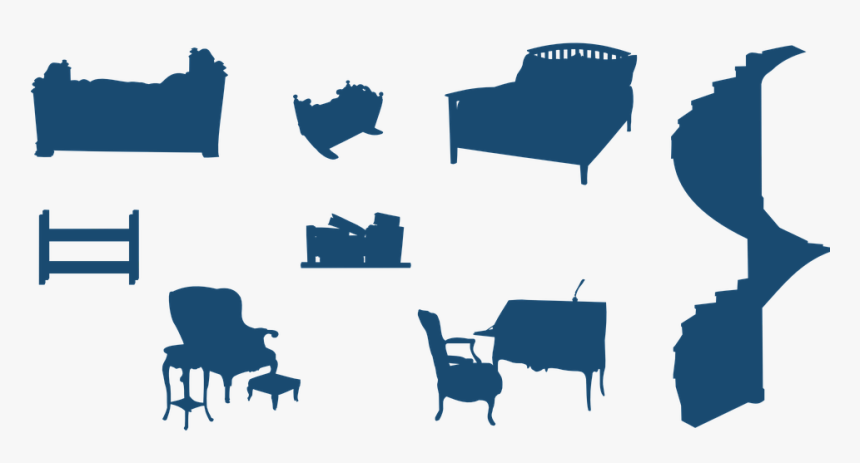 Victorian, Furniture, Blue, Silhouettes, Armchair, - Siluetas De Muebles Png, Transparent Png, Free Download