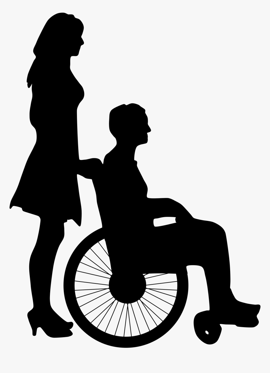 Clipart Bed Silhouette - Person In Wheelchair Silhouette, HD Png Download, Free Download