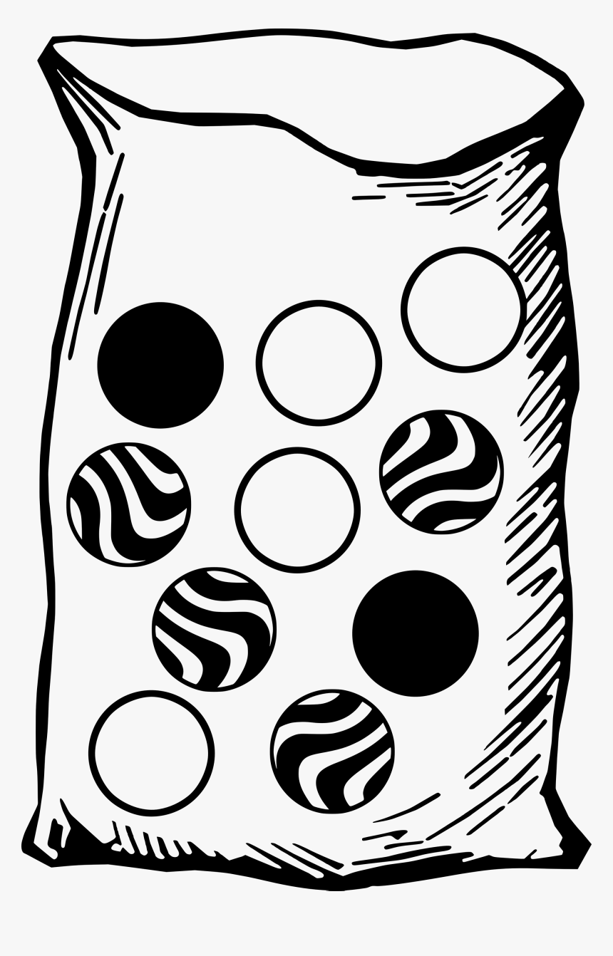 Marbles Clipart Black And White - Bag Of Marbles Black And White, HD Png Download, Free Download