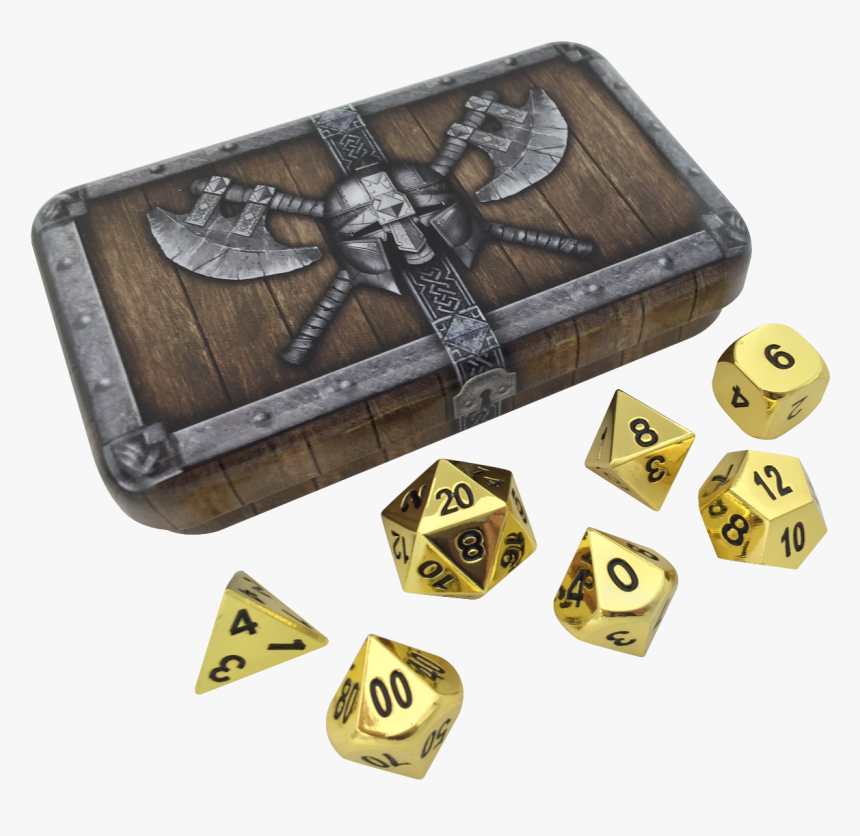 Dwarven Chest With Gold Color And Black Numbering Metal - Dice Game, HD Png Download, Free Download