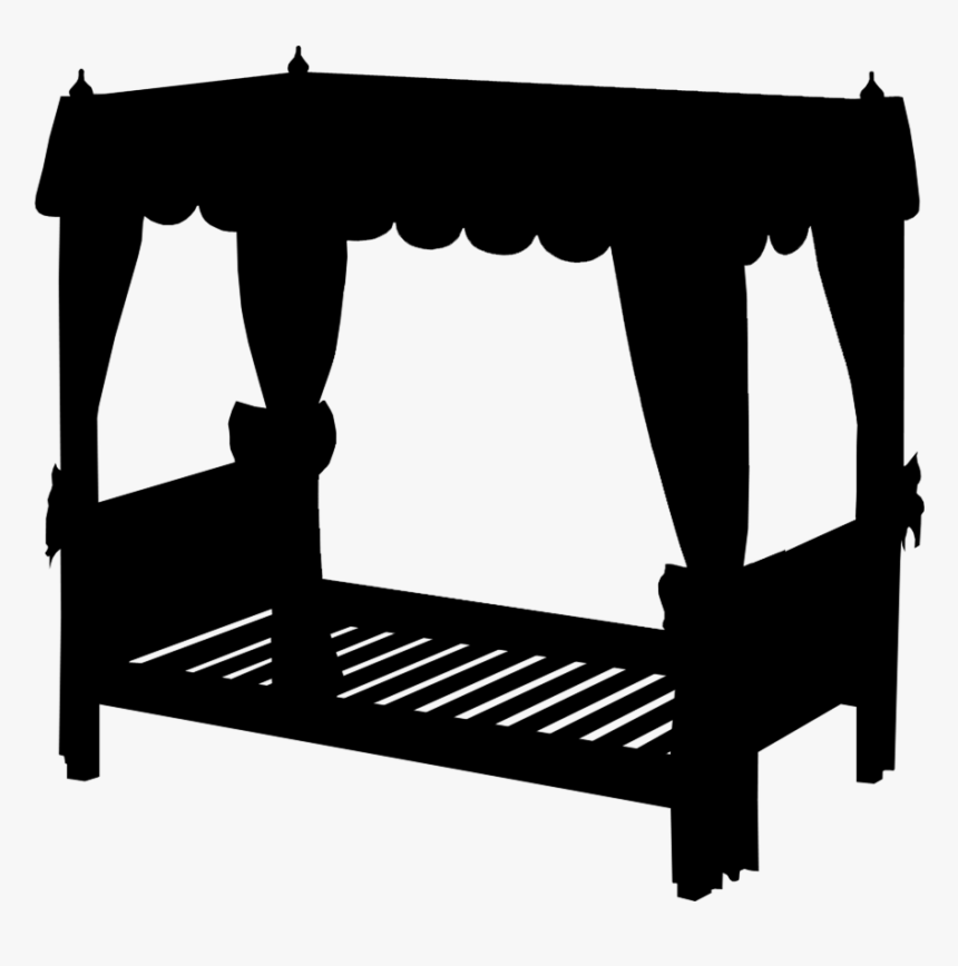 Four Poster Bed Silhouette - Furniture, HD Png Download, Free Download