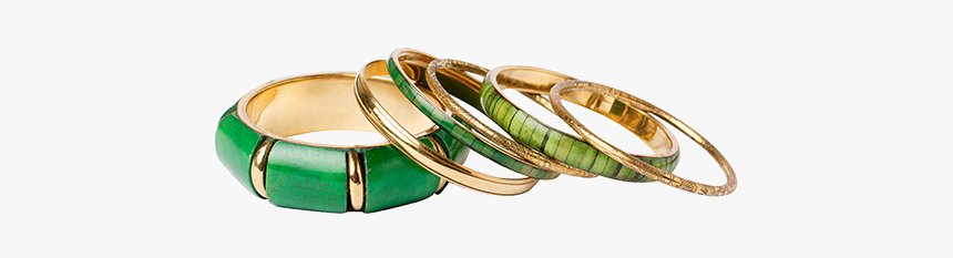 Jungle Green With Gold Color Bangles, HD Png Download, Free Download