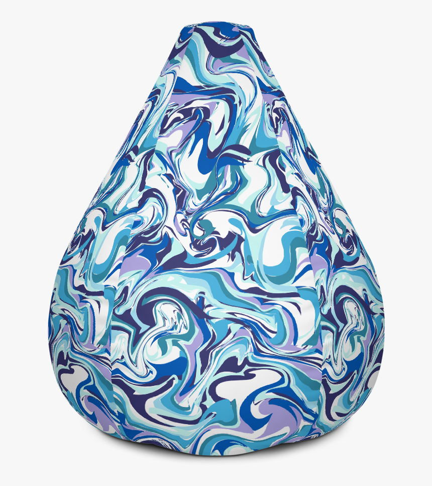 Blue Marble Bean Bag Chair Furniture Art - Bean Bag Chair, HD Png Download, Free Download
