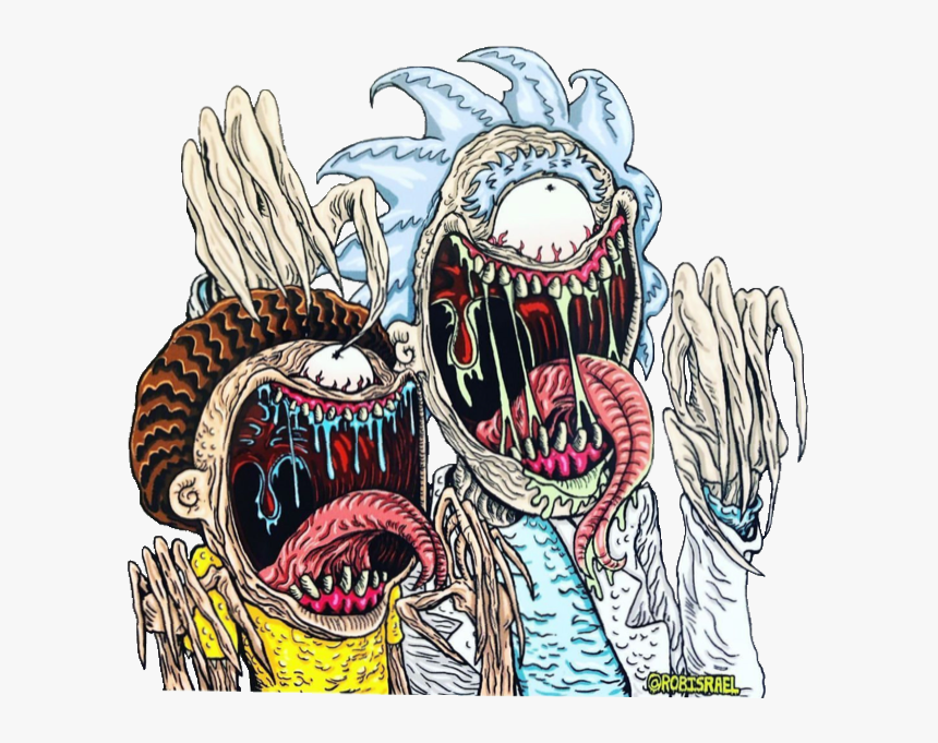 #stickergang #rick #and #morty #on #acid #melting #bad - Drawings Of Acid Trip, HD Png Download, Free Download