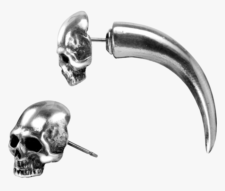 Gothic Skull Horn Ear Stud - Cercei De Bărbați, HD Png Download, Free Download