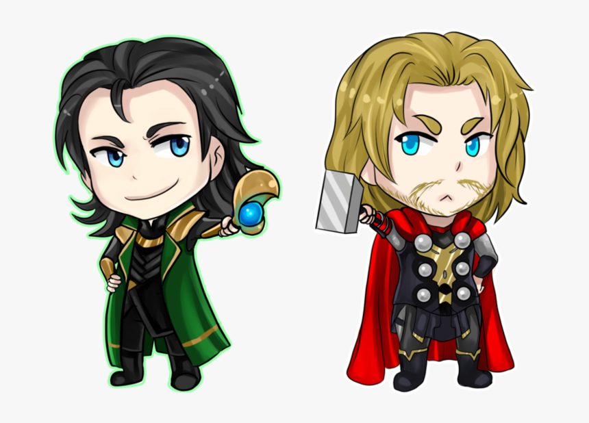 Loki Thor Chibi Comics Drawing - Thor At Loki Drawing, HD Png Download, Free Download