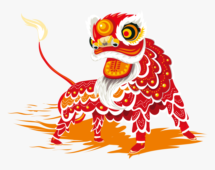 Chinese New Year Lion Dance Dragon Dance - Cartoon Chinese New Year Dragon, HD Png Download, Free Download