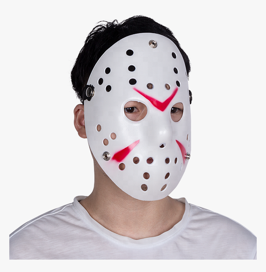 2018 White Plastic Jason Face Mask Halloween Hockey - Goaltender Mask, HD Png Download, Free Download