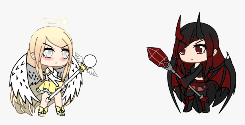 Angel Devil Demon Angelanddevil Angelanddemon Gacha Life Characters Demon And Angel Hd Png Download Kindpng