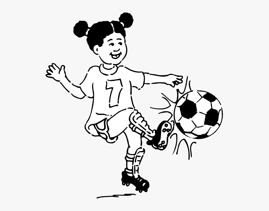 Playing Soccer Clipart Black And White, HD Png Download, Free Download