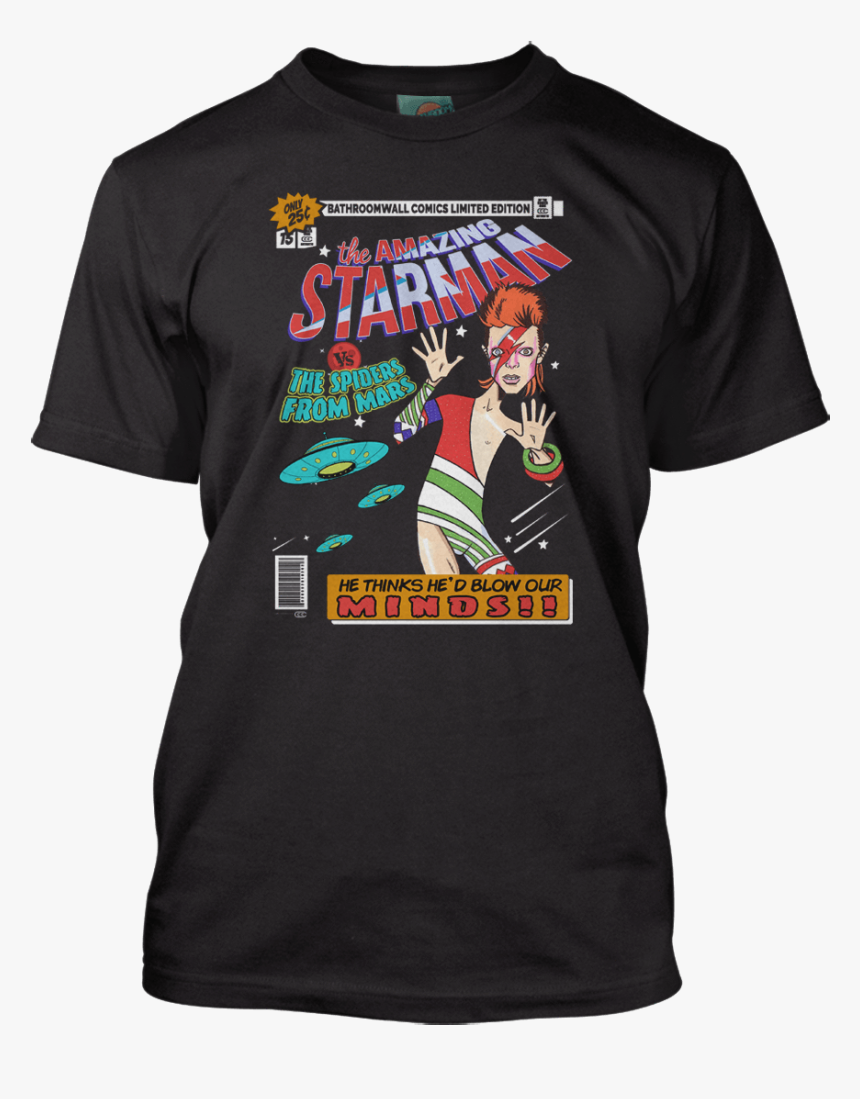 David Bowie Inspired Starman Comic Book T-shirt - Werewolves Of London Lee Ho Fook, HD Png Download, Free Download
