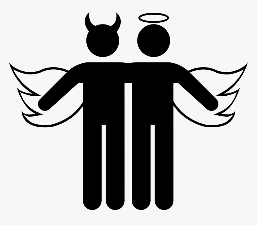 Angel And Demon Comments - Angel And Devil Icon, HD Png Download, Free Download