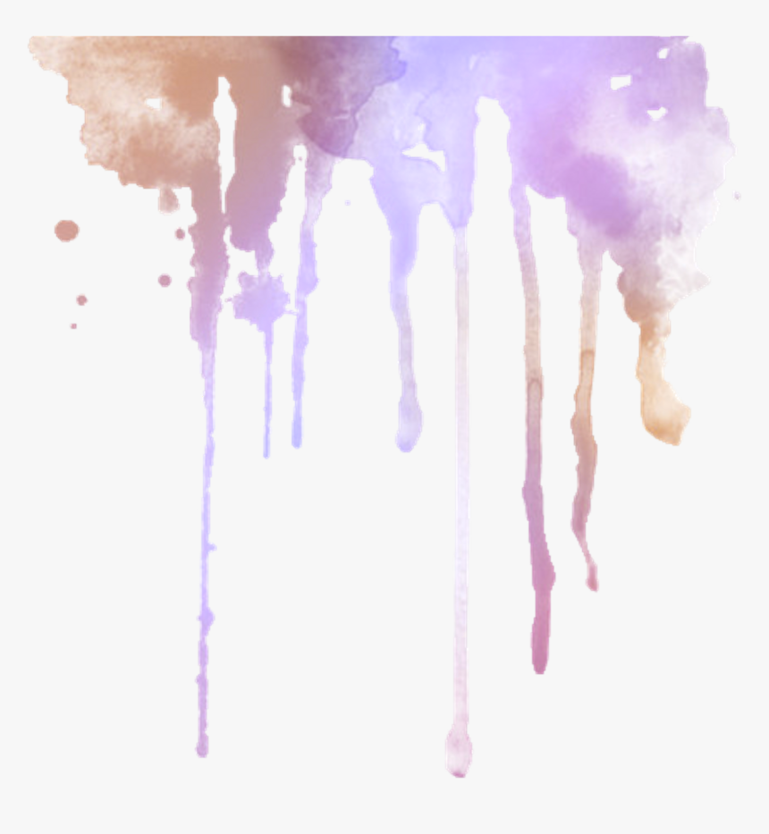 Paintdrips Paint Dripping Pastel Tumblr Purple Png - Manchas De Acuarela Png, Transparent Png, Free Download