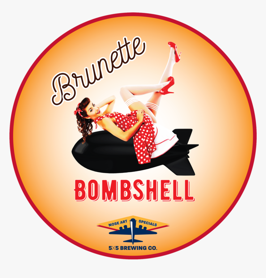 Round Sticker - Brunette Bombshell - Brunette Bombshell Beer, HD Png Download, Free Download