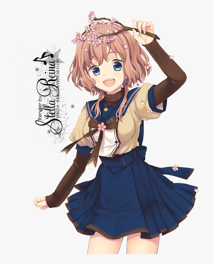 Sakura Girl Transparent Image - Sakura Anime Render, HD Png Download, Free Download