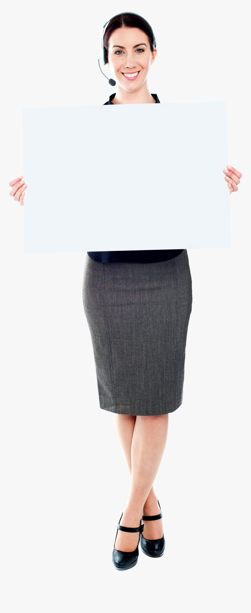 Girl Holding Banner Png, Transparent Png, Free Download