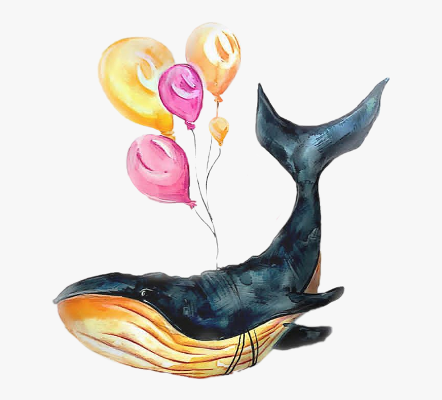 #scseacreatures #freetoedit #watercolor #balloons #whale - Humpback Whale, HD Png Download, Free Download