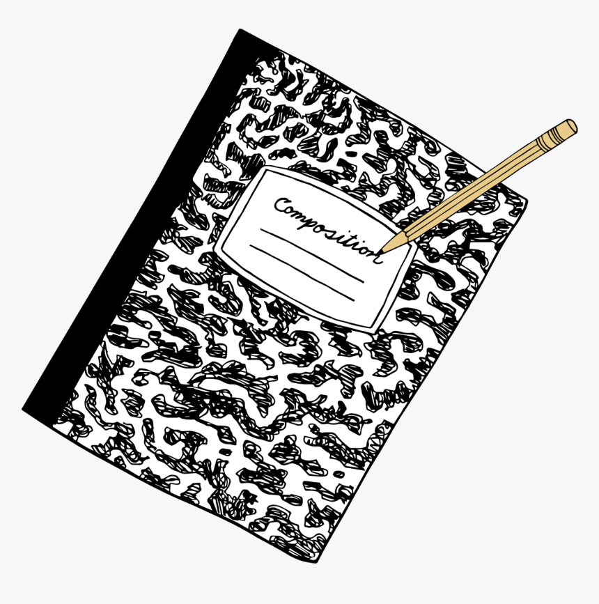 Composition Book Canvas Print - Clipart Composition Notebook And Pencil, HD Png Download, Free Download