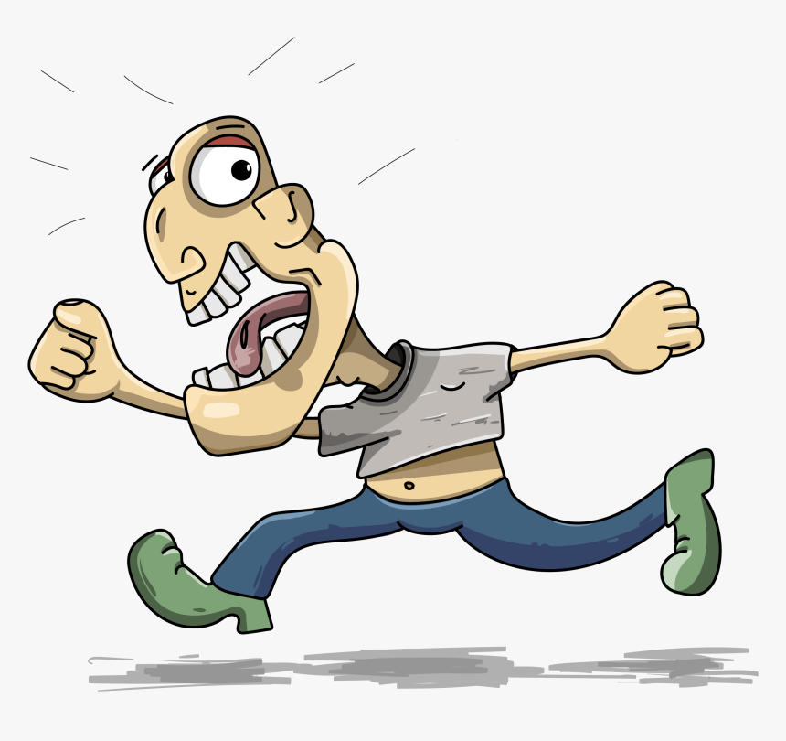 Transparent Runner Vector Png - Cartoon Running From Fear, Png Download, Free Download