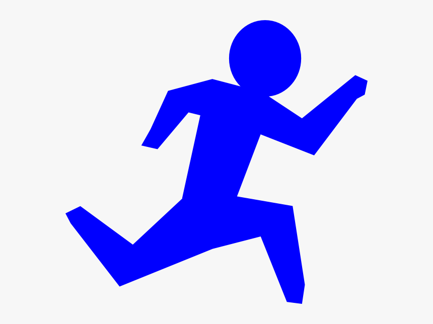 This Free Clip Arts Design Of Running Man - Blue Stick Man Running, HD Png Download, Free Download
