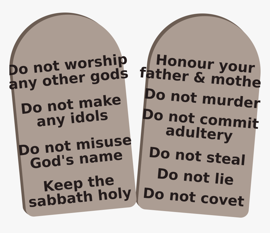 Ten Commandments Tablets Clipart - Ten Commandment Of The Bible, HD Png Download, Free Download