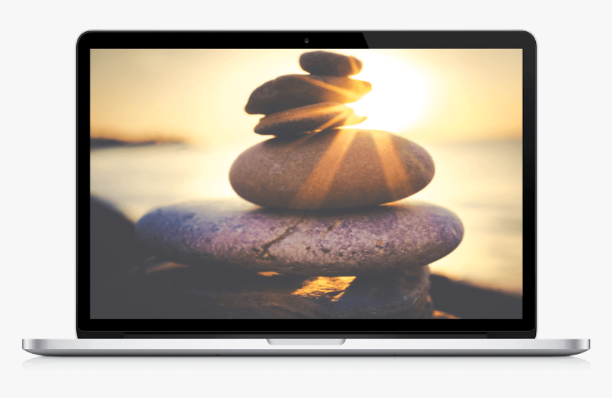 Laptop Image With Stones - Balance Work And Rest, HD Png Download, Free Download