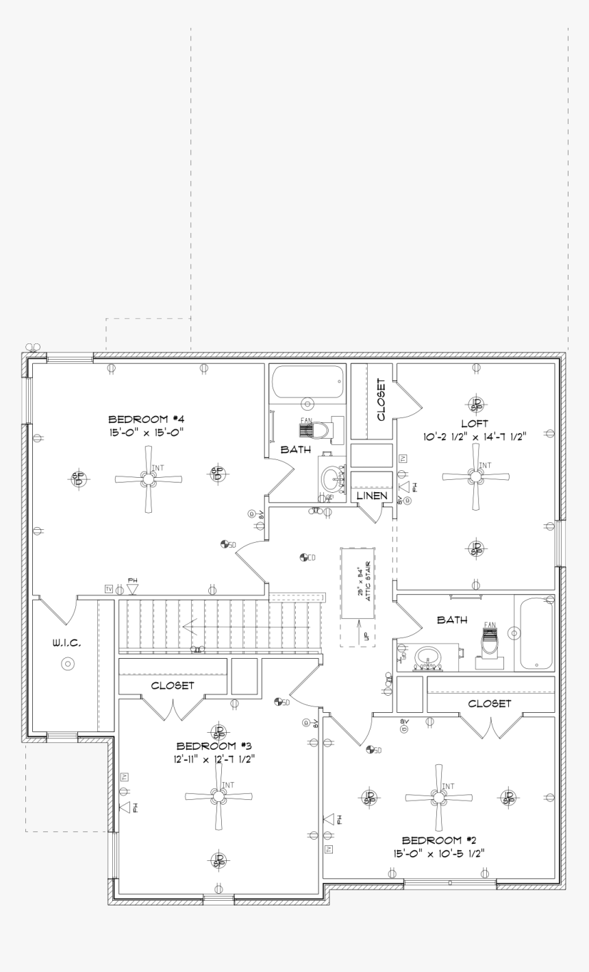 Lexington Upstairs By Stone Martin Builders - Technical Drawing, HD Png Download, Free Download