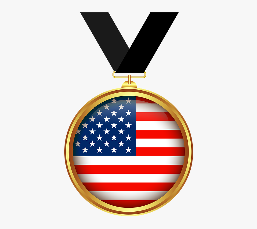 Medal, Gold, Tape, Transparent Background, Decoration - Us Flag Icon Png, Png Download, Free Download